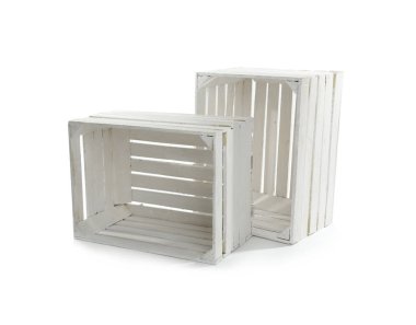 Beyaz ahşap kutular  