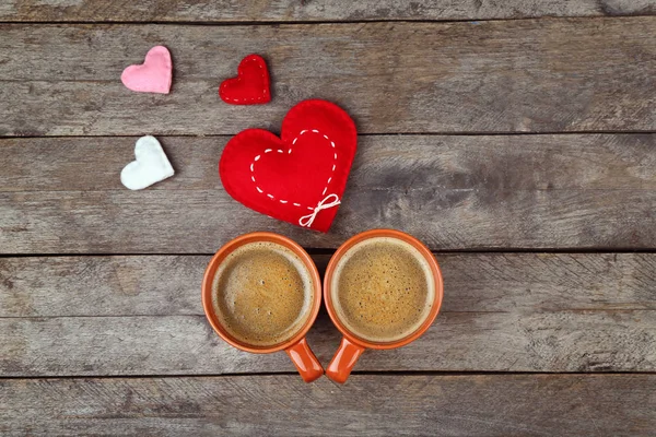 Kopjes koffie met hart — Stockfoto