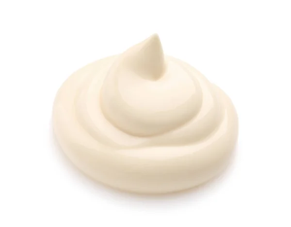 Mayonaise swirl op wit — Stockfoto