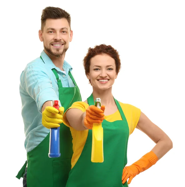 Para z detergentów na białym — Zdjęcie stockowe