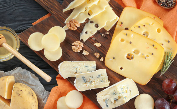 composition with variety of cheese