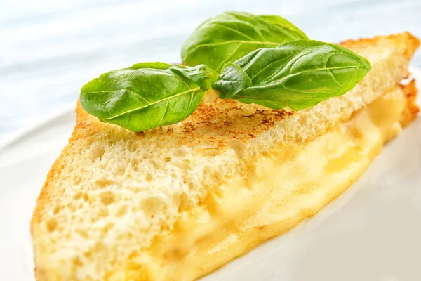 Tasty sandwich with cheese — Stock Photo, Image