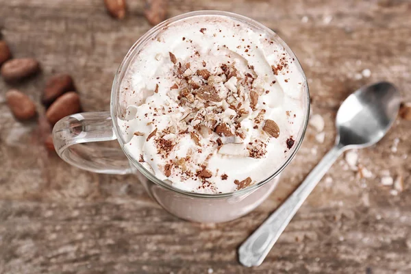 Glass cup of cocoa — Stock Photo, Image