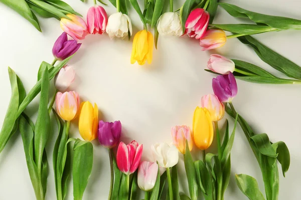 Rama wykonana z piękne tulipany — Zdjęcie stockowe