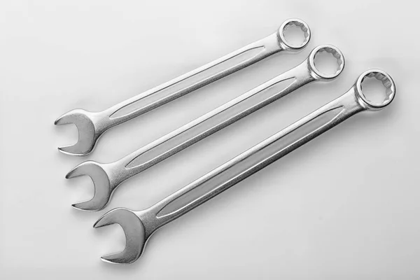 Combination wrench set  on white — Stock Photo, Image