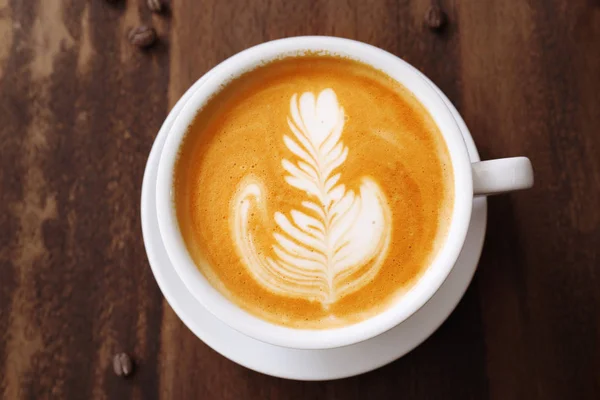 Tazza di caffè con latte art — Foto Stock