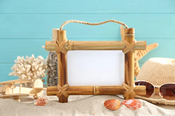 Bamboo frame with space for text — Stock Photo, Image