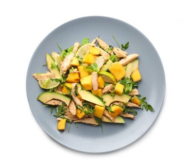 Tavuk salatalı tabak. 