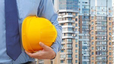 İşçisi ve modern arka plan üzerine inşa mühendisi