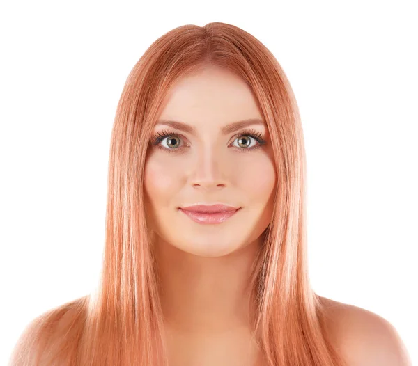 Jovem mulher com cabelo loiro de morango — Fotografia de Stock