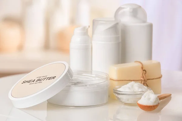Butter with cosmetic products — Stock Photo, Image