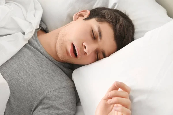 Man Sleeping In Bed Stock Image Everypixel 