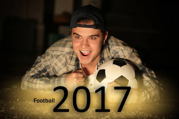 Tekst Piłki Nożnej 2017 Wentylator Tle — Zdjęcie stockowe