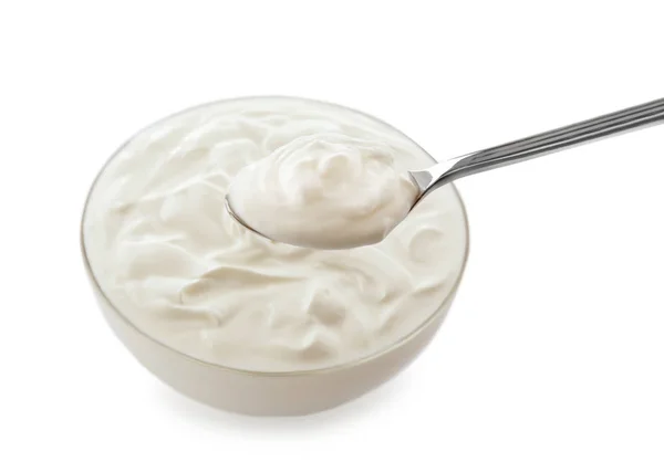 Bowl of tasty yogurt — Stock Photo, Image