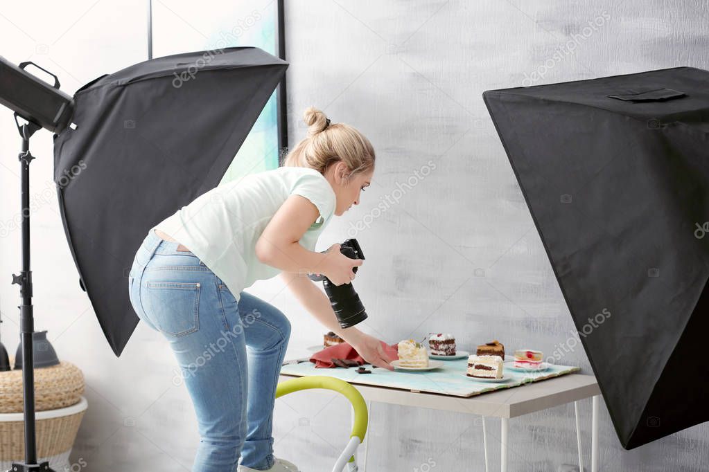 woman photographing food