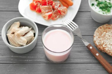 Lezzetli yoğurt ile kompozisyon