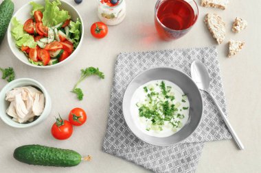 Lezzetli yoğurt ile kompozisyon