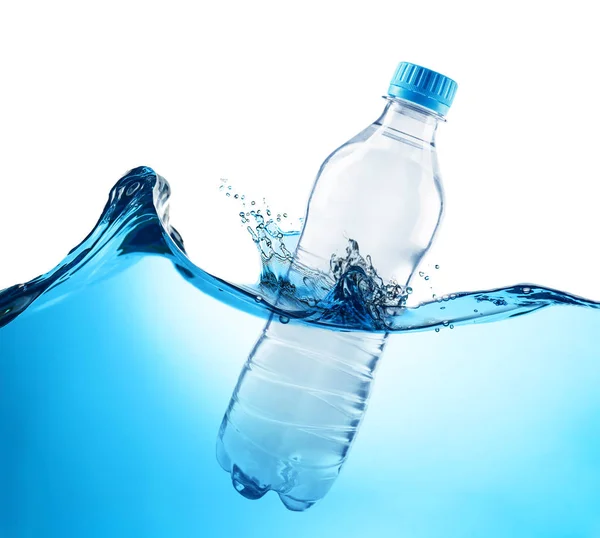 Bottle in water on — Stock Photo, Image