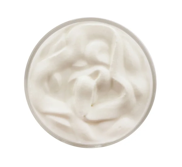 Стакан вкусного йогурта — стоковое фото