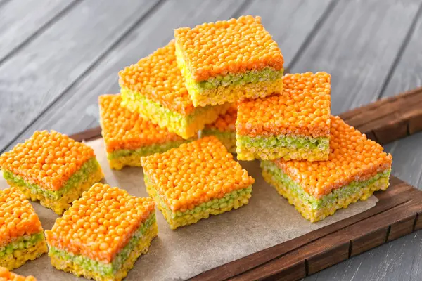 Multicolored crispy dessert — Stock Photo, Image