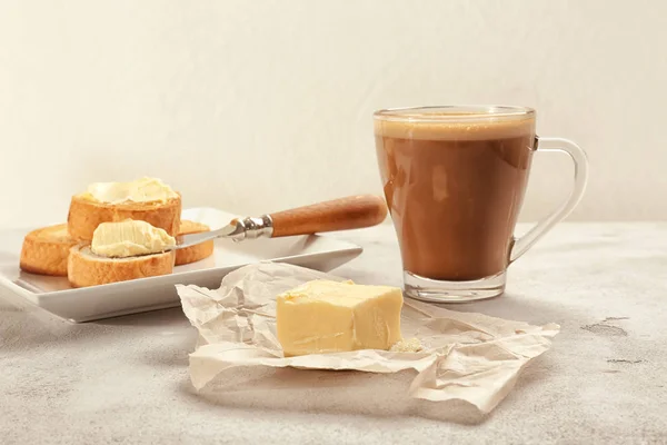 Välsmakande smör kaffe — Stockfoto