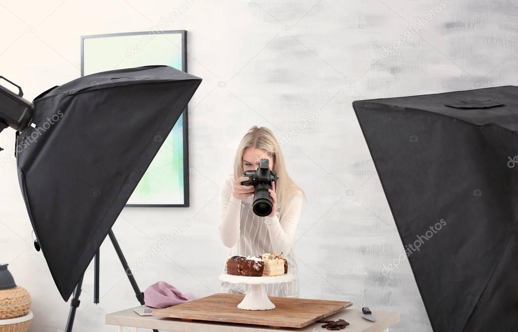 woman photographing food