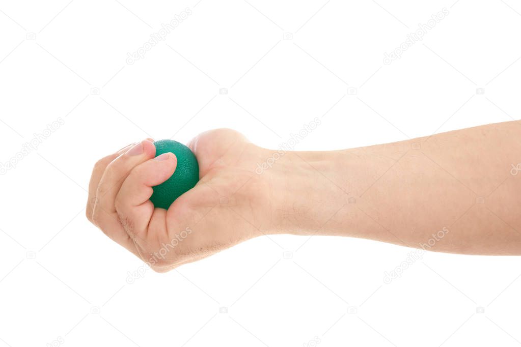 Male hand with stress ball