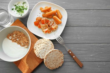 Lezzetli yoğurt ile kompozisyon