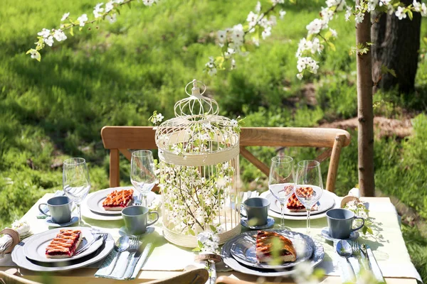 Hermoso ajuste de mesa — Foto de Stock