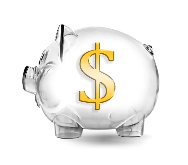 Piggy bank met symbool van dollar — Stockfoto
