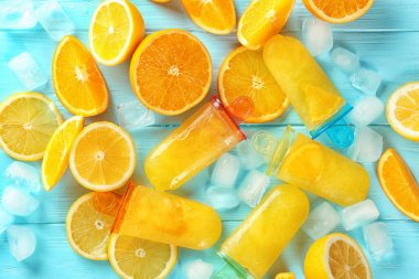 Narenciye dilimleri ile lezzetli popsicles