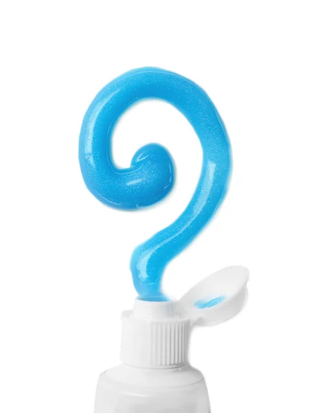 Tube with toothpaste on white — Stock Photo, Image