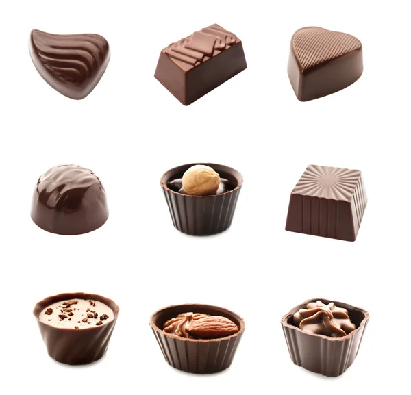 Set of delicious chocolate candies — Stock Photo, Image