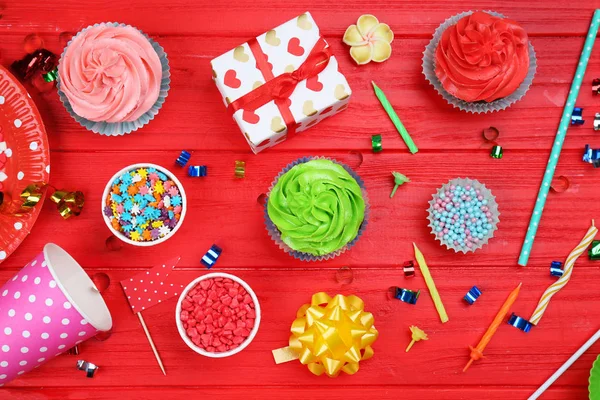 Background with sweets and decorations Stock Photo