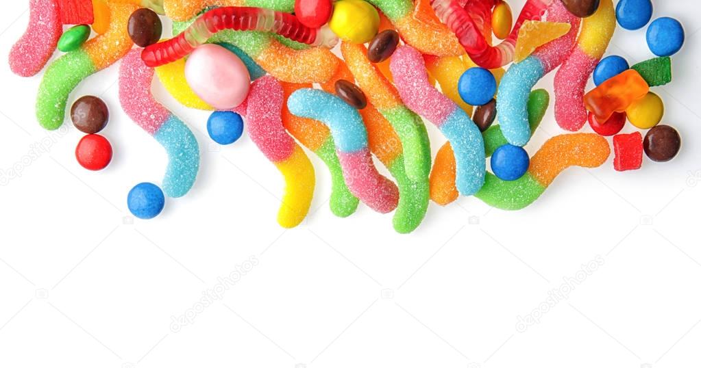 Tasty and colorful candies with