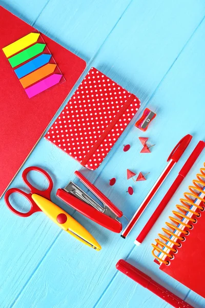 Notebooks and different stationery — Stock Photo, Image