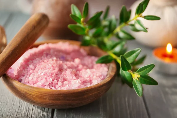 Bowl with sea salt — Stock Photo, Image