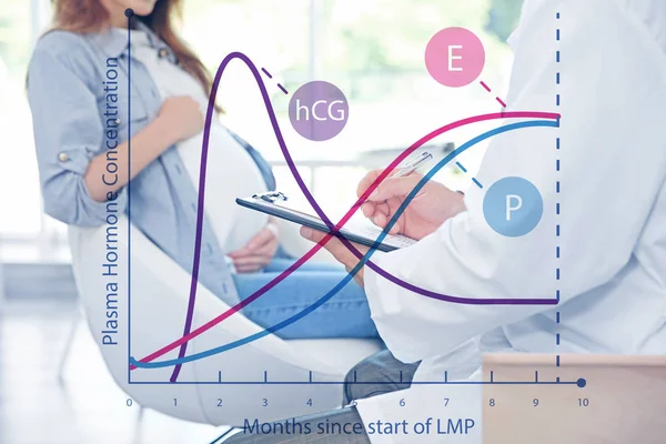 Graphic of changes in hormone levels during pregnancy