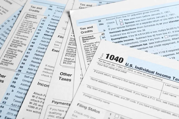 Formularios de declaración de impuestos individuales — Foto de Stock