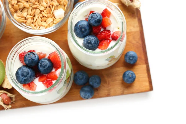 Composizione con gustoso yogurt — Foto Stock
