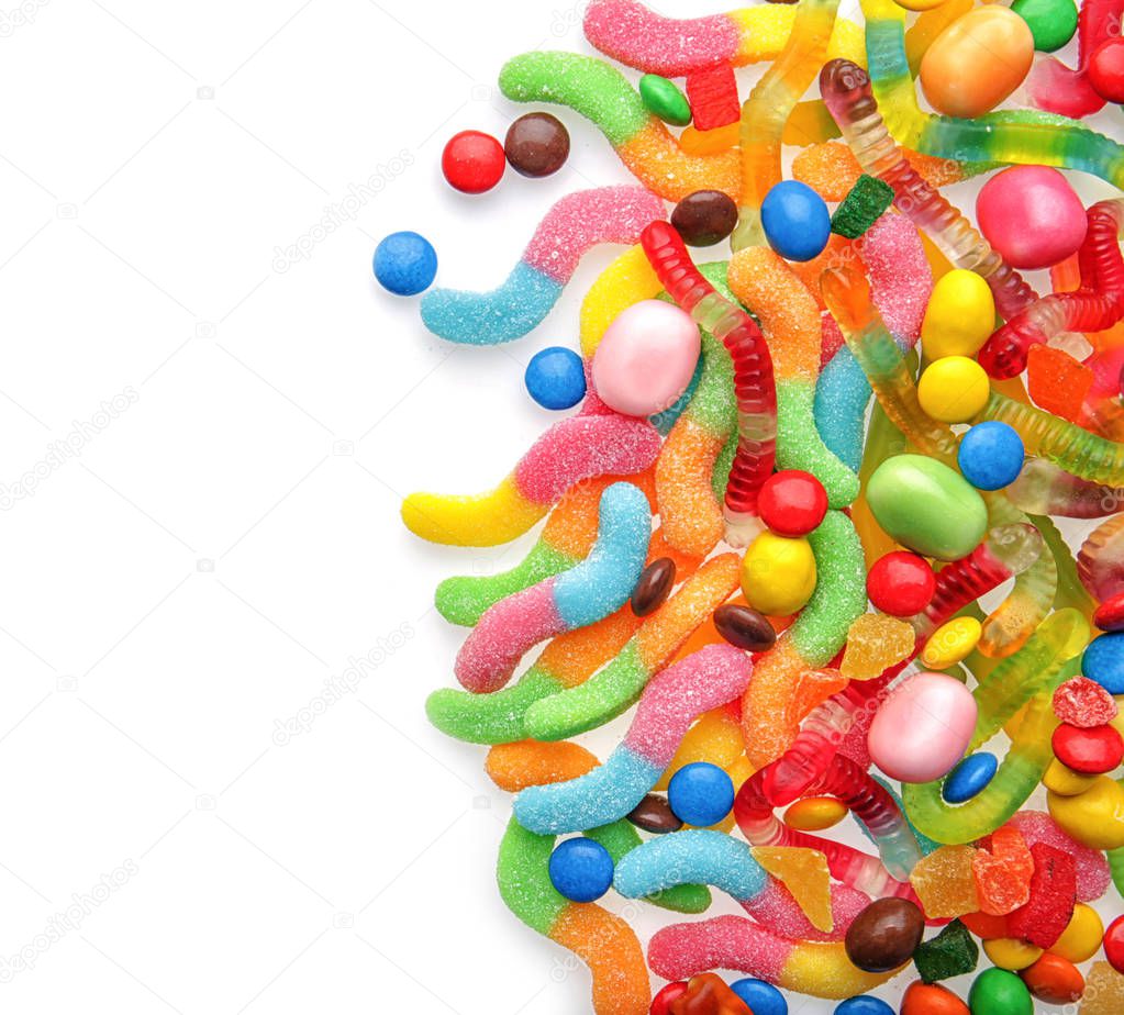 Tasty and colorful candies with
