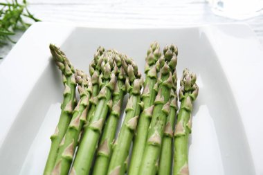 Plaka, lezzetli kuşkonmaz yakın çekim