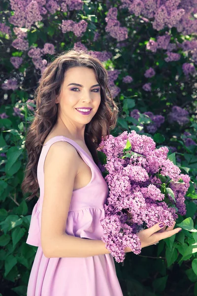 Woman with lilac make up — Stock Photo, Image