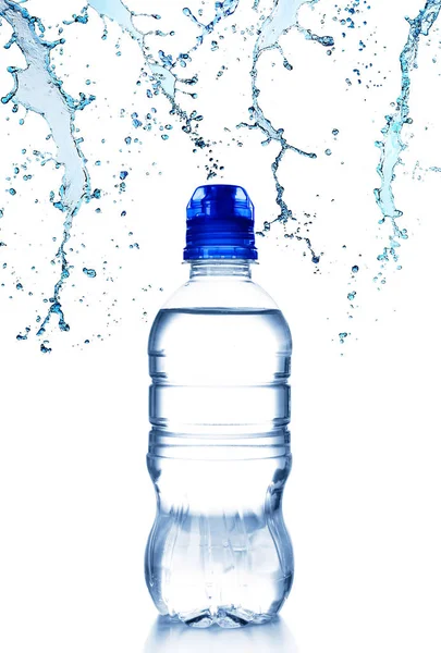 Bottle and water splashes