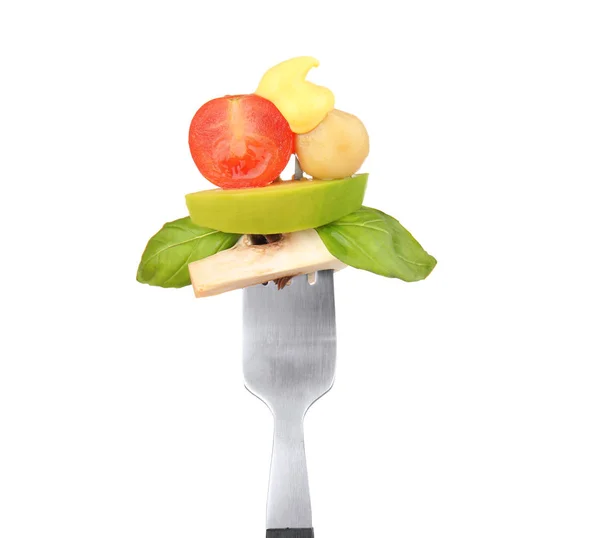 Fork with pinned snack — Stock Photo, Image