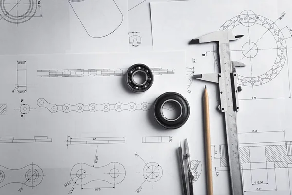 Materiales de ingeniería y planos —  Fotos de Stock