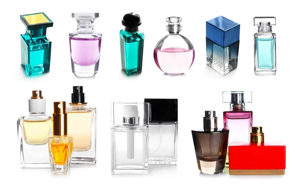 Samling av parfymflaskor — Stockfoto