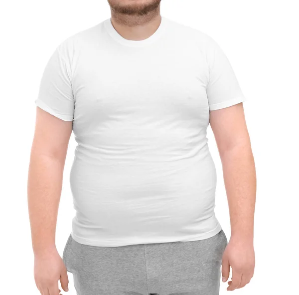 Hombre gordo sobre blanco —  Fotos de Stock