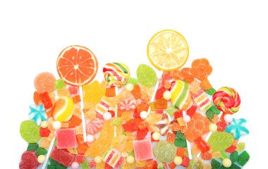 Lolipop ve renkli jöle şekerler 