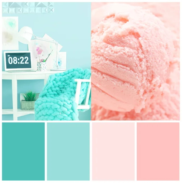 Collage of mint color matching